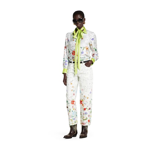 Hose aus Denim mit Print