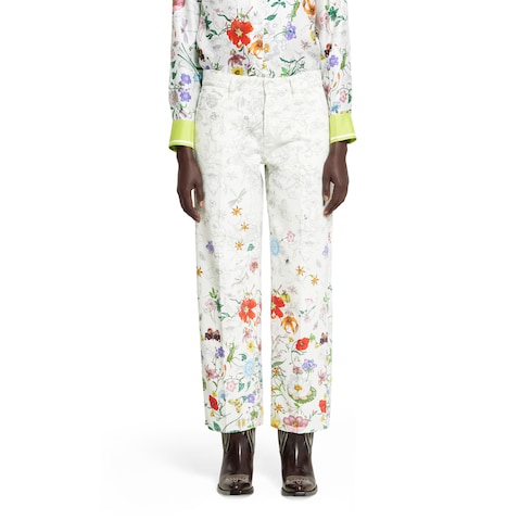 Pantalone in denim stampato