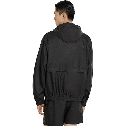 Veste zippée en jacquard de nylon à motif GG