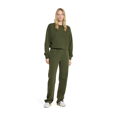 Pantalón cómodo punto de algodón con bordado