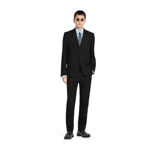 Single-breasted wool jacket