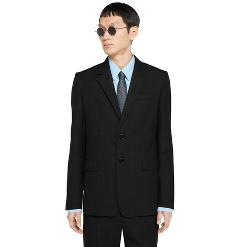 Single-breasted wool jacket