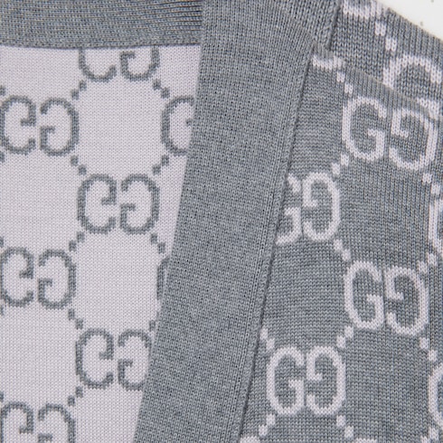 Cárdigan reversible jacquard lana fina con GG