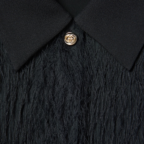 Bluse aus Fil-Coupé-Stoff mit Fransen