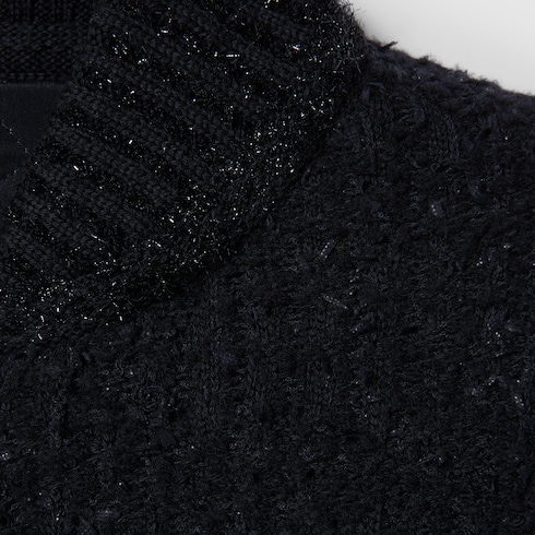 Chaqueta con cremallera rizo de lamé de lana