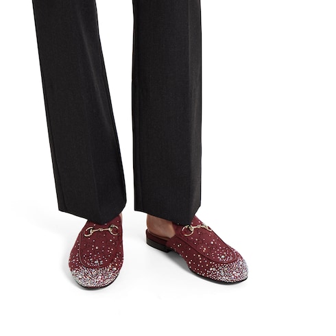 Women's Princetown slipper with crystals 