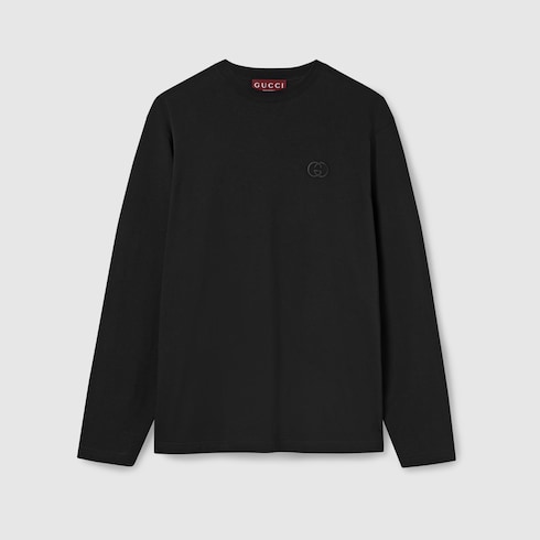 T-shirt a maniche lunghe in jersey di cotone