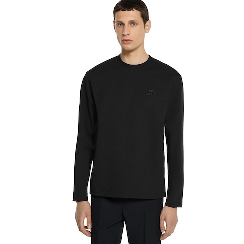 T-shirt a maniche lunghe in jersey di cotone