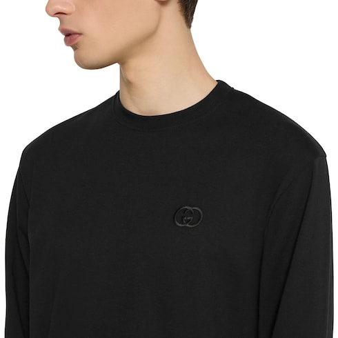 T-shirt a maniche lunghe in jersey di cotone