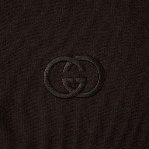 Brushed cotton jersey zip sweatshirt