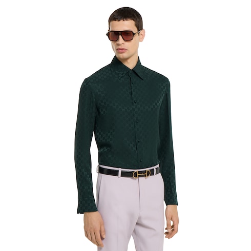 GG silk jacquard shirt