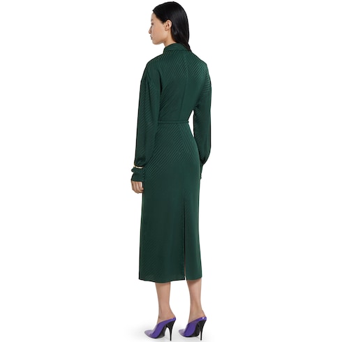 Vestido jacquard de seda con GG entrelazada