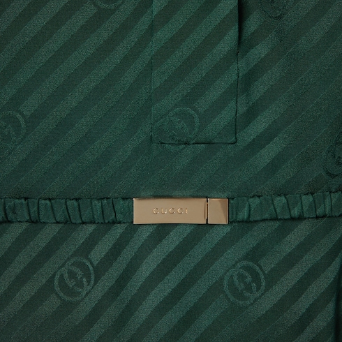 Vestido jacquard de seda con GG entrelazada