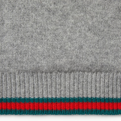 Cardigan en laine et cachemire avec bande Web