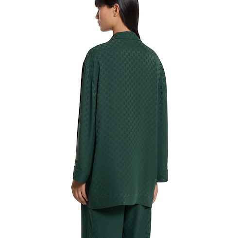 Camicia in seta GG jacquard