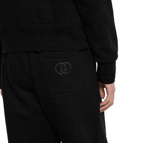 Brushed cotton jersey track bottoms