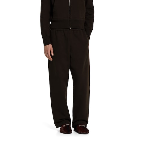 Brushed cotton jersey track bottoms