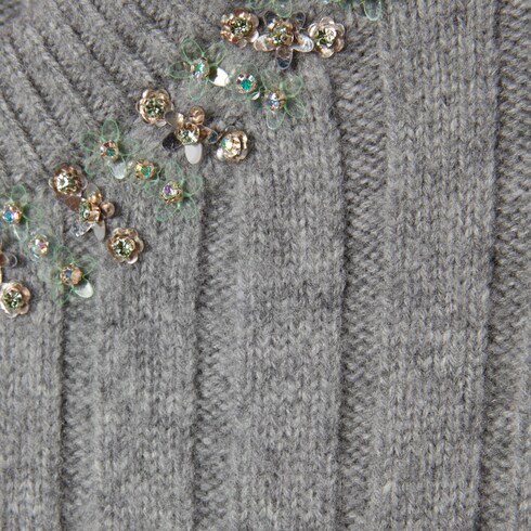 Cardigan en laine et cachemire doux côtelés