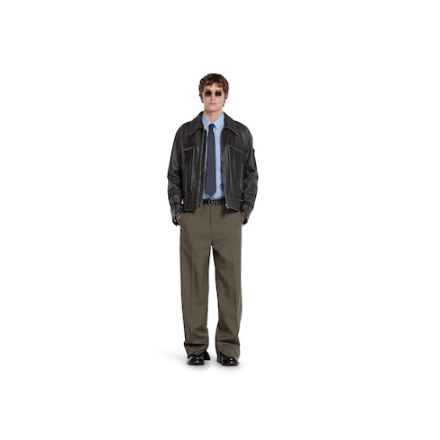 Chemise en popeline de coton avec logo