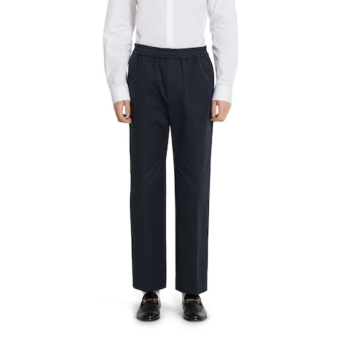 Pantalone in gabardina di cotone GG