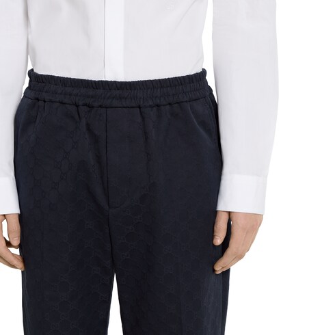 Pantalón de gabardina de algodón con GG