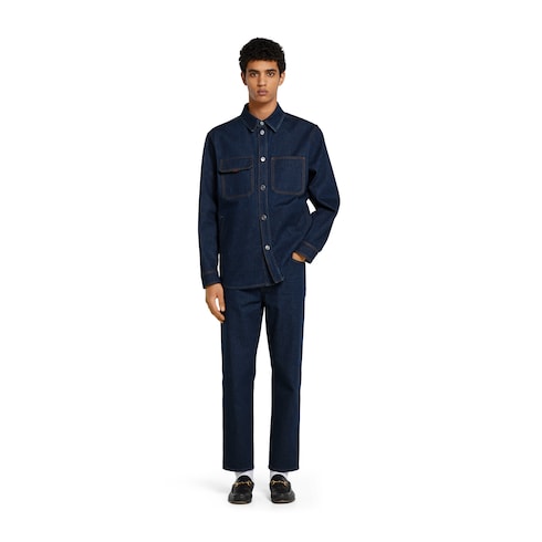 Pantalone slim-fit in denim di cotone