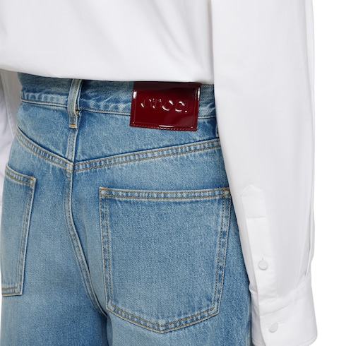 Wide leg denim pants