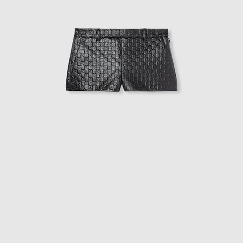 Short en cuir GG embossé