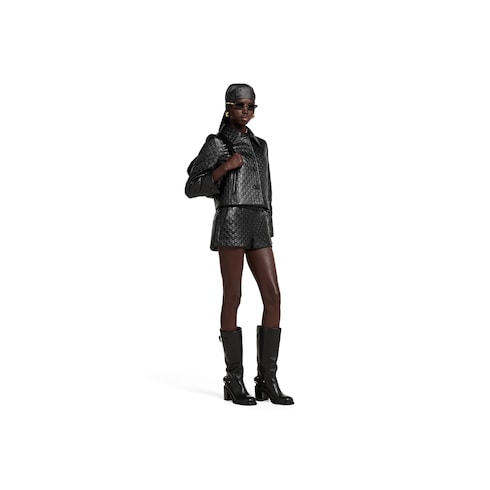 Short en cuir GG embossé
