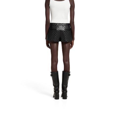 Short en cuir GG embossé