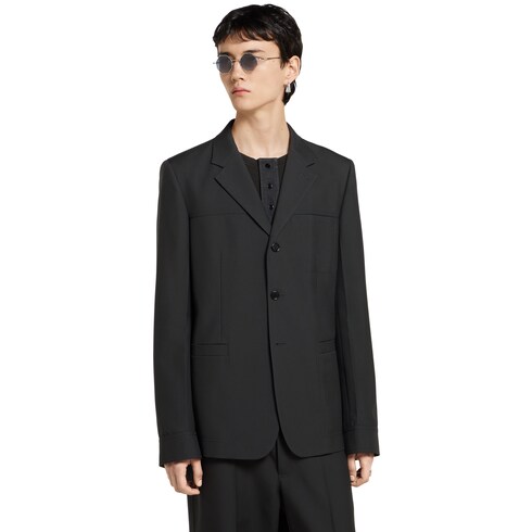 Single-breasted wool twill jacket