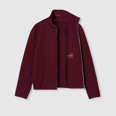 Giacca in gabardina di cotone con logo