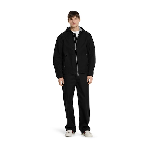 GG cotton denim jacquard zip jacket