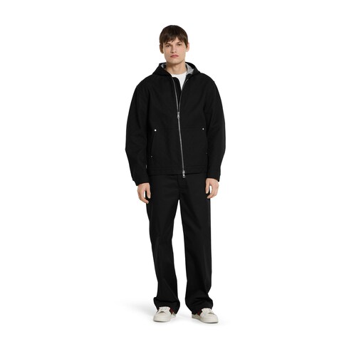 Jacke aus GG Baumwolldenim-Jacquard mit Reißverschluss