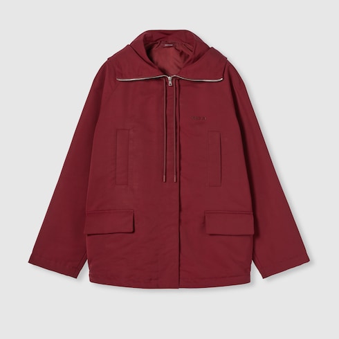 Jacke aus Stoff mit Kapuze und Logo