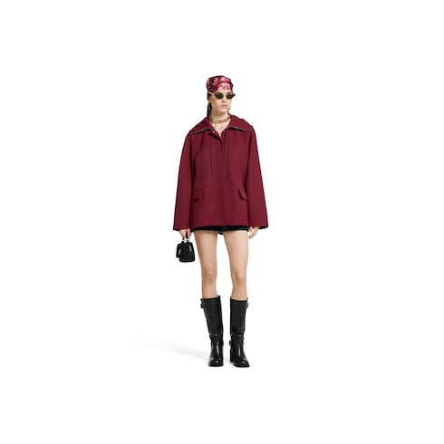 Jacke aus Stoff mit Kapuze und Logo