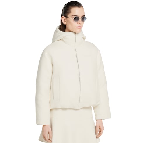 Veste en laine bouclée avec logo