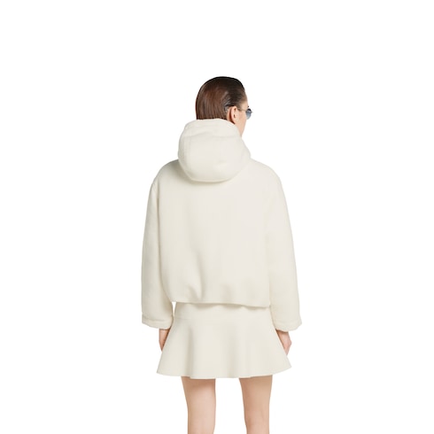 Wool bouclé jacket with logo