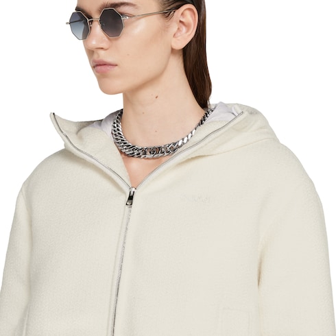 Wool bouclé jacket with logo