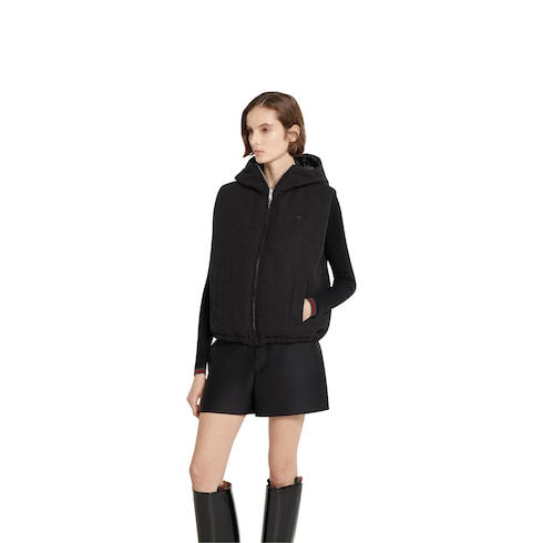 Veste sans manches réversible en laine bouclée