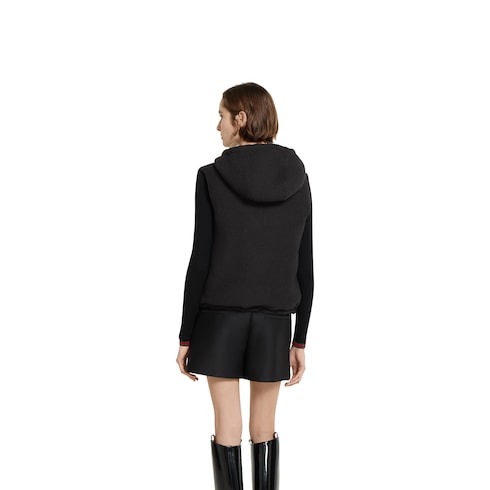 Veste sans manches réversible en laine bouclée