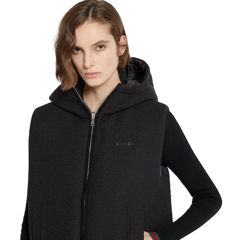 Reversible wool bouclé gilet