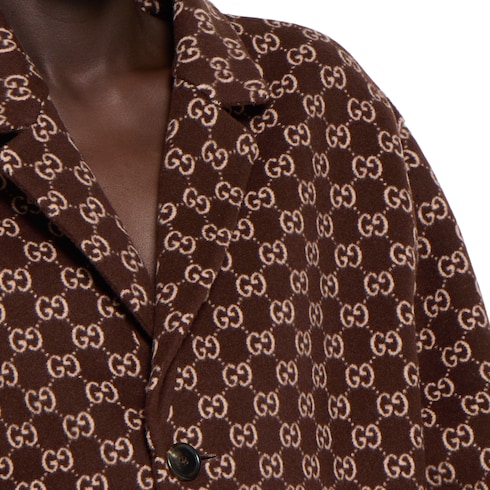 Manteau réversible en laine et soie