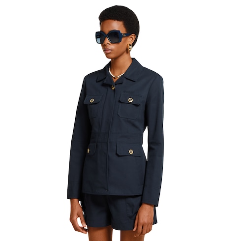 Jacke aus Baumwollcanvas mit Stickerei