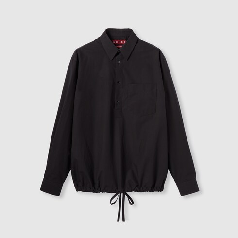 Chemise en popeline de coton avec logo