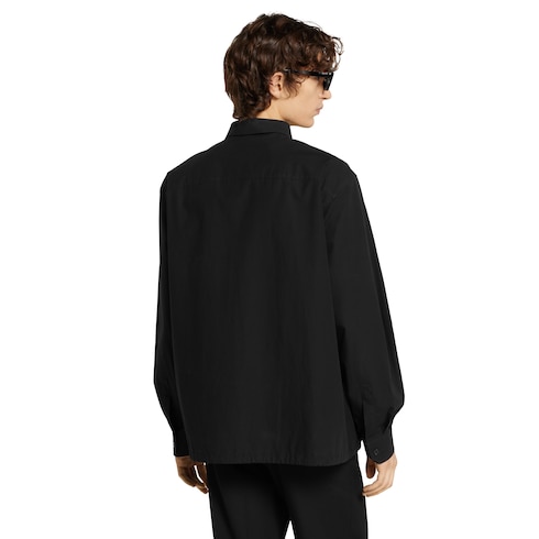 Chemise en popeline de coton avec logo