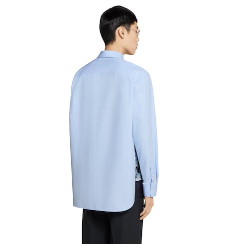 Camisa de sarga de seda y algodón estampada