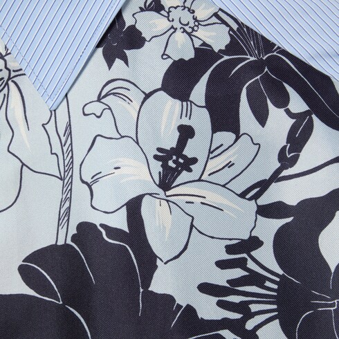 Printed cotton silk twill shirt