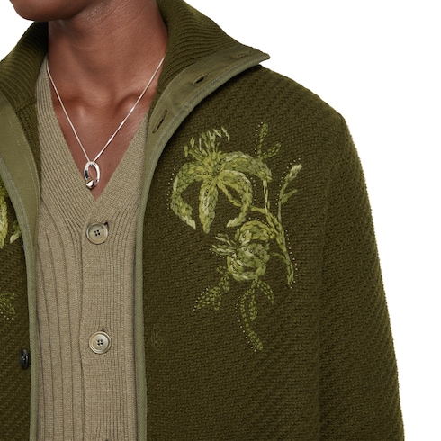 Cardigan aus Wollstrick mit Stickerei