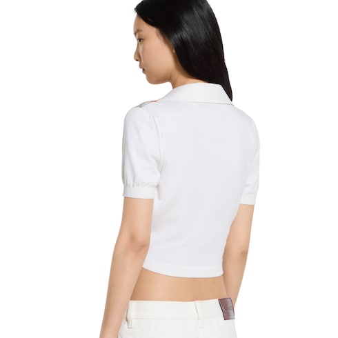 Silk and cotton top with print